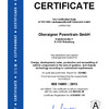 Certificate ISO 14001:2015 Oberaigner Powertrain